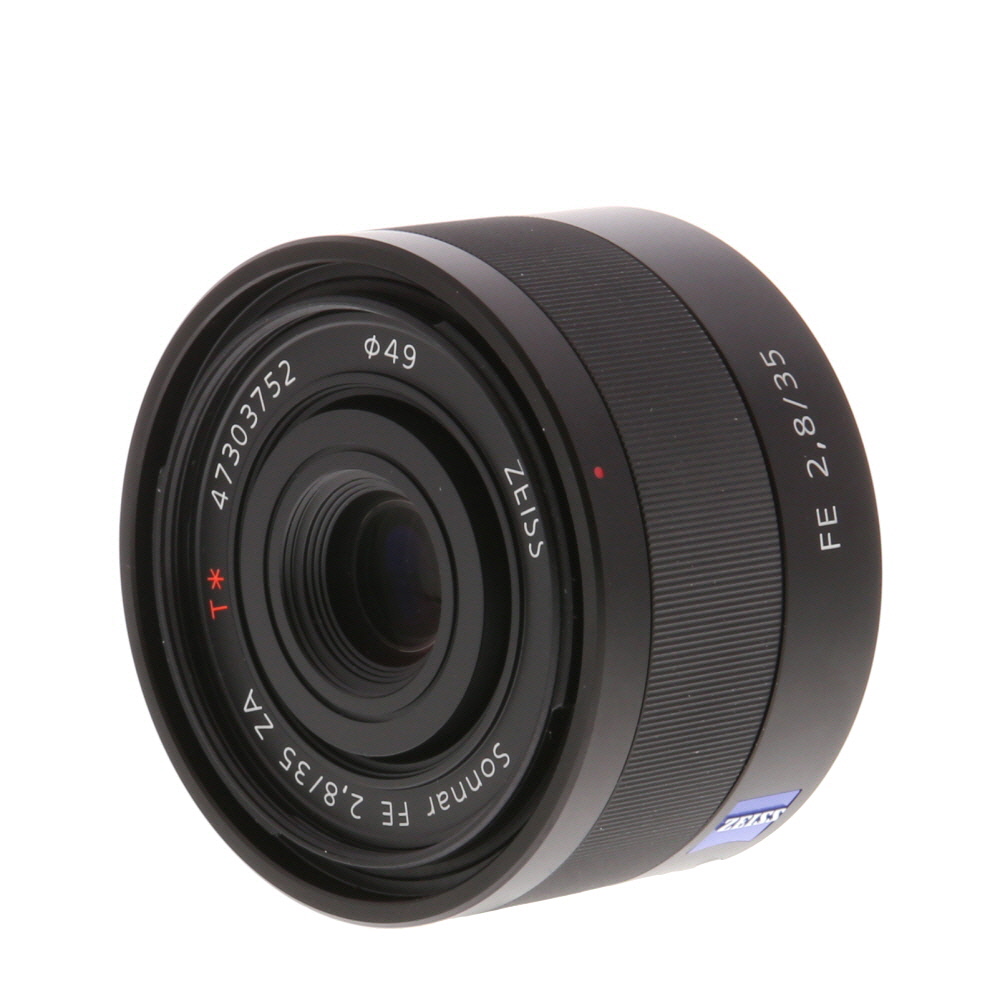 Sony Zeiss Sonnar T* FE 35mm f/2.8 ZA Full-Frame Autofocus Lens for E-Mount, Black | 49 | SEL35F28Z - EX+ - Excellent Plus - With Caps | Used